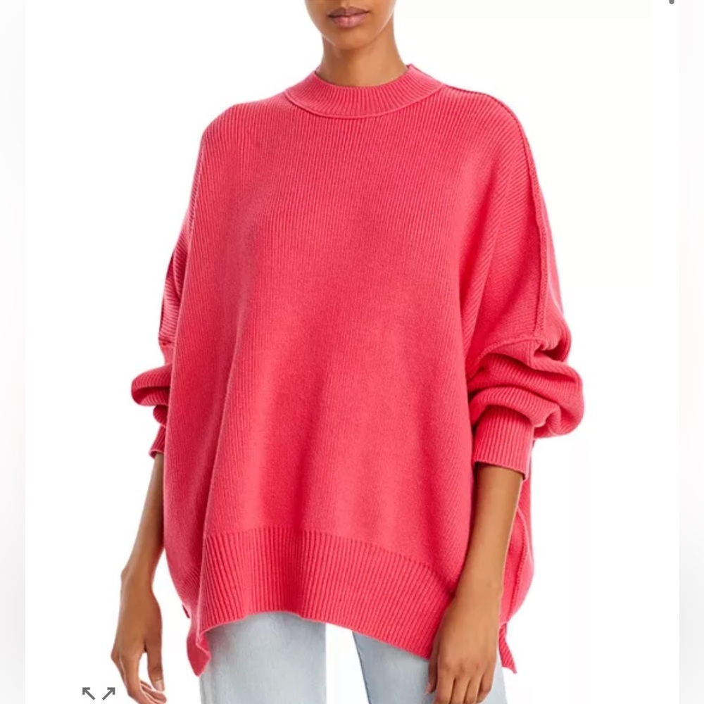 Free People Easy Street Tunic Sweater Strawberry Small EUC